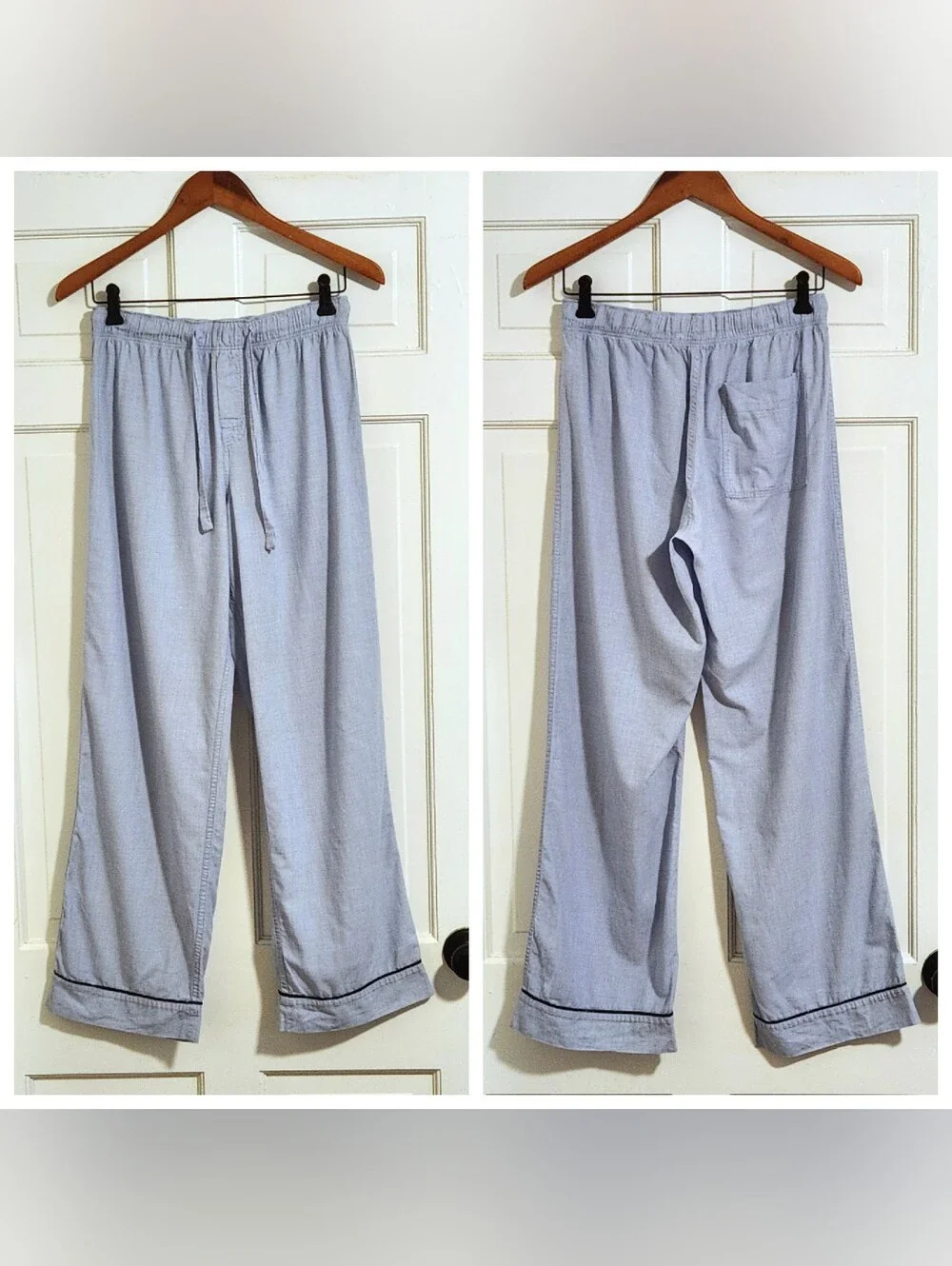 💙Banana Republic💙 - Blue Two-Piece Cotton Pajama PJ Lounge Set w/Navy Piping